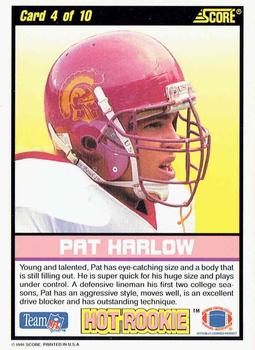1991 Score - Hot Rookies #4 Pat Harlow Back