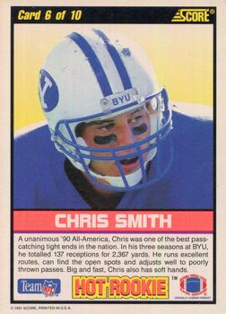 1991 Score - Hot Rookies #6 Chris Smith Back