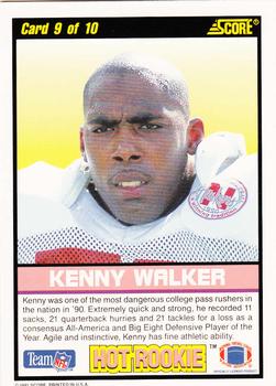 1991 Score - Hot Rookies #9 Kenny Walker Back