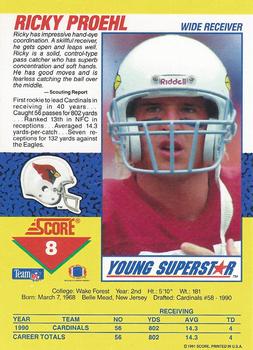 1991 Score - Young Superstars #8 Ricky Proehl Back