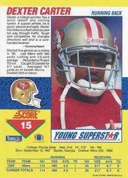 1991 Score - Young Superstars #15 Dexter Carter Back