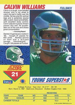 1991 Score - Young Superstars #21 Calvin Williams Back