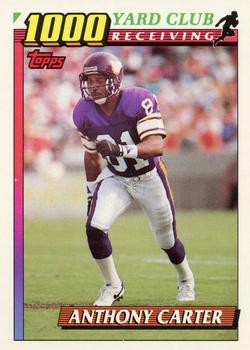 1991 Topps - 1000 Yard Club #17 Anthony Carter Front