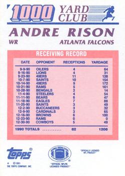 1991 Topps - 1000 Yard Club #7 Andre Rison Back