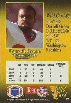 1991 Wild Card - 10 Stripe #60 Darrell Green Back