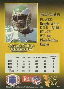 1991 Wild Card - 1000 Stripe #94 Reggie White Back