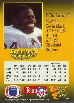 1991 Wild Card - 20 Stripe #55 Kevin Mack Back