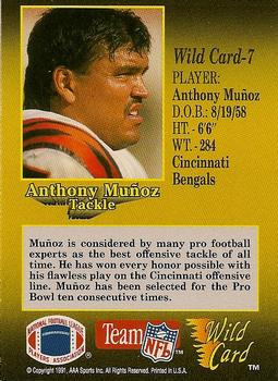 1991 Wild Card - 5 Stripe #7 Anthony Munoz Back