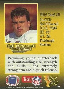 1991 Wild Card - 50 Stripe #125 Neil O'Donnell Back