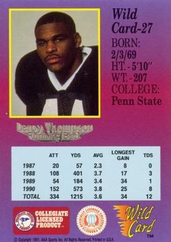 1991 Wild Card Draft - 10 Stripe #27 Leroy Thompson Back