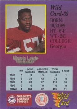 1991 Wild Card Draft - 10 Stripe #39 Mo Lewis Back