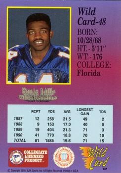 1991 Wild Card Draft - 10 Stripe #48 Ernie Mills Back
