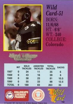 1991 Wild Card Draft - 10 Stripe #51 Alfred Williams Back