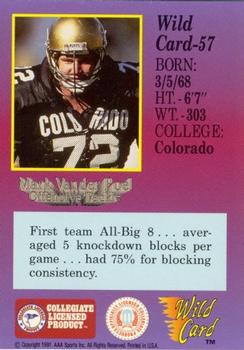 1991 Wild Card Draft - 10 Stripe #57 Mark Vander Poel Back