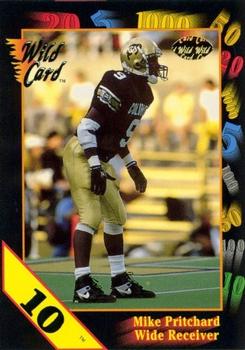 1991 Wild Card Draft - 10 Stripe #62 Mike Pritchard Front