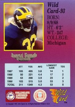1991 Wild Card Draft - 10 Stripe #93 Jarrod Bunch Back