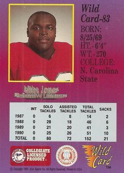 1991 Wild Card Draft - 100 Stripe #83 Mike Jones Back