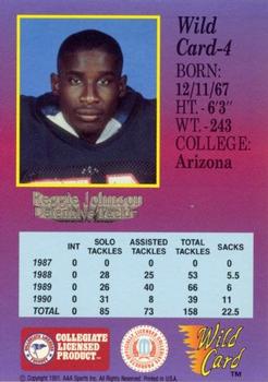 1991 Wild Card Draft - 1000 Stripe #4 Reggie Johnson Back