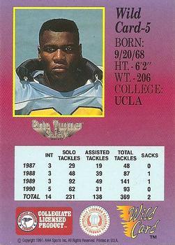 1991 Wild Card Draft - 1000 Stripe #5 Eric Turner Back