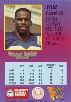 1991 Wild Card Draft - 1000 Stripe #18 Howard Griffith Back