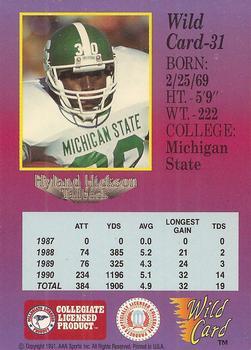 1991 Wild Card Draft - 1000 Stripe #31 Hyland Hickson Back