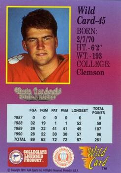 1991 Wild Card Draft - 1000 Stripe #45 Chris Gardocki Back
