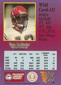 1991 Wild Card Draft - 1000 Stripe #111 Dan McGwire Back