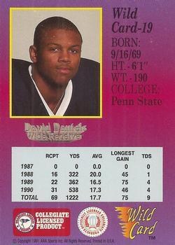 1991 Wild Card Draft - 20 Stripe #19 David Daniels Back
