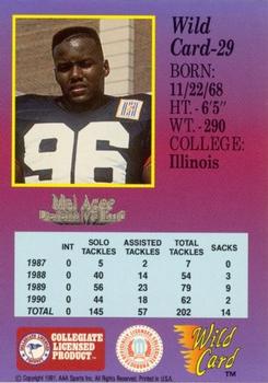 1991 Wild Card Draft - 20 Stripe #29 Mel Agee Back