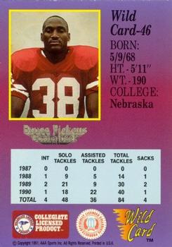 1991 Wild Card Draft - 20 Stripe #46 Bruce Pickens Back