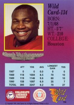 1991 Wild Card Draft - 20 Stripe #134 Chuck Weatherspoon Back