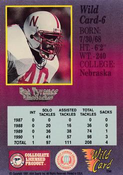 1991 Wild Card Draft - 5 Stripe #6 Pat Tyrance Back