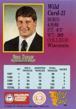 1991 Wild Card Draft - 50 Stripe #21 Don Davey Back