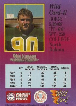 1991 Wild Card Draft - 50 Stripe #41 Phil Hansen Back