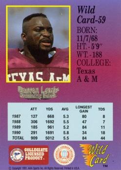 1991 Wild Card Draft - 50 Stripe #59 Darren Lewis Back