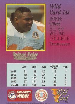 1991 Wild Card Draft - 50 Stripe #143 Roland Poles Back