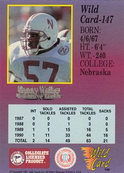 1991 Wild Card Draft - 50 Stripe #147 Kenny Walker Back