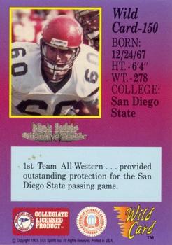 1991 Wild Card Draft - 50 Stripe #150 Nick Subis Back
