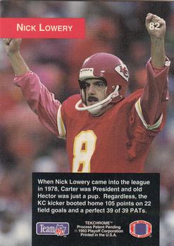 1993 Playoff #82 Nick Lowery Back
