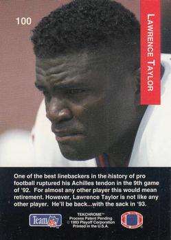 1993 Playoff #100 Lawrence Taylor Back