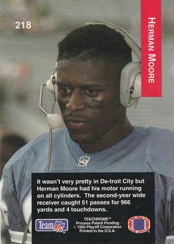 1993 Playoff #218 Herman Moore Back