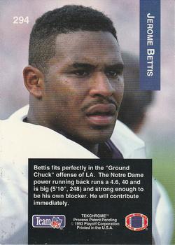 1993 Playoff #294 Jerome Bettis Back