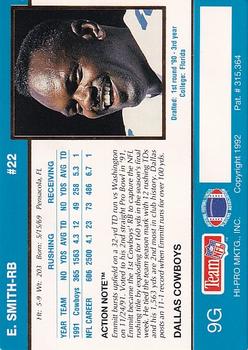 1992 Action Packed - 24-Kt. Gold #9G Emmitt Smith Back