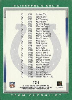 2006 Topps Total - Team Checklists #TC14 Peyton Manning Back