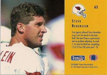 1993 Playoff Contenders #65 Steve Beuerlein Back