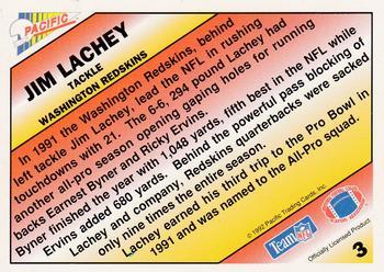 1992 Pacific - Pacific Picks the Pros Silver #3 Jim Lachey Back