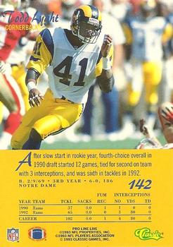 1993 Pro Line Live #142 Todd Lyght Back