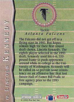 1993 Pro Set - All-Rookies #12 Lincoln Kennedy Back