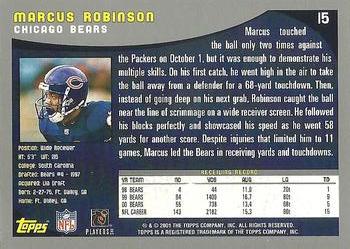 2001 Topps - Topps Collection #15 Marcus Robinson Back