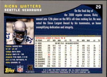 2001 Topps - Topps Collection #29 Ricky Watters Back